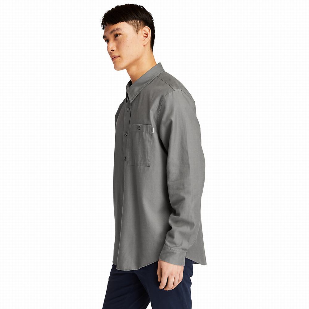 Kosele Timberland Long-sleeved Overshirt Panske Siva | IW8956471