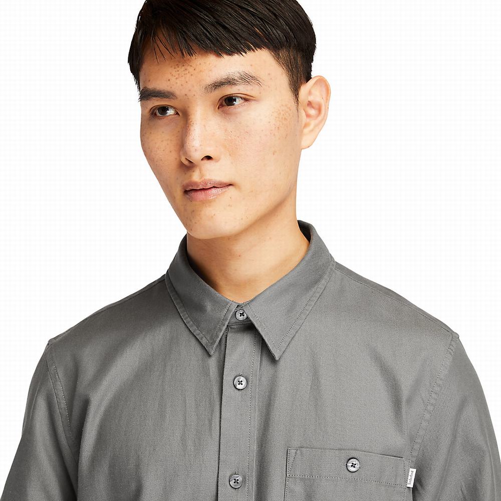 Kosele Timberland Long-sleeved Overshirt Panske Siva | IW8956471