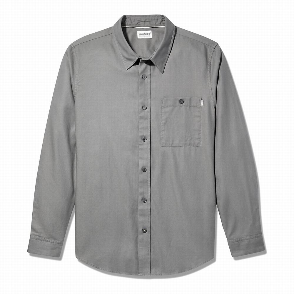 Kosele Timberland Long-sleeved Overshirt Panske Siva | IW8956471