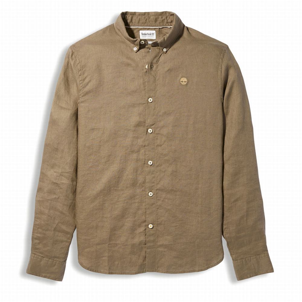 Kosele Timberland Mill River LS Linen Panske Hnede | UY7069138