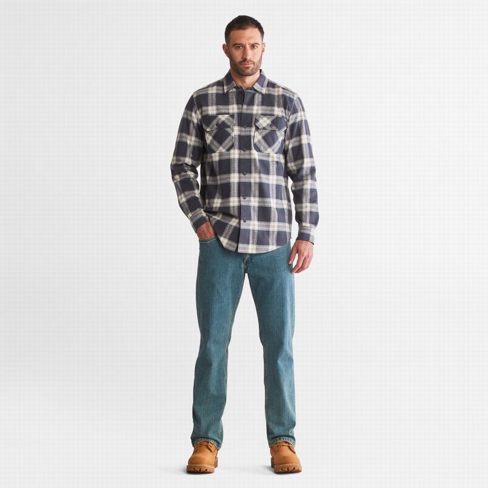 Kosele Timberland PRO® Woodfort Heavyweight Flannel Pracovná Panske India Ink Plaid | CD1604732