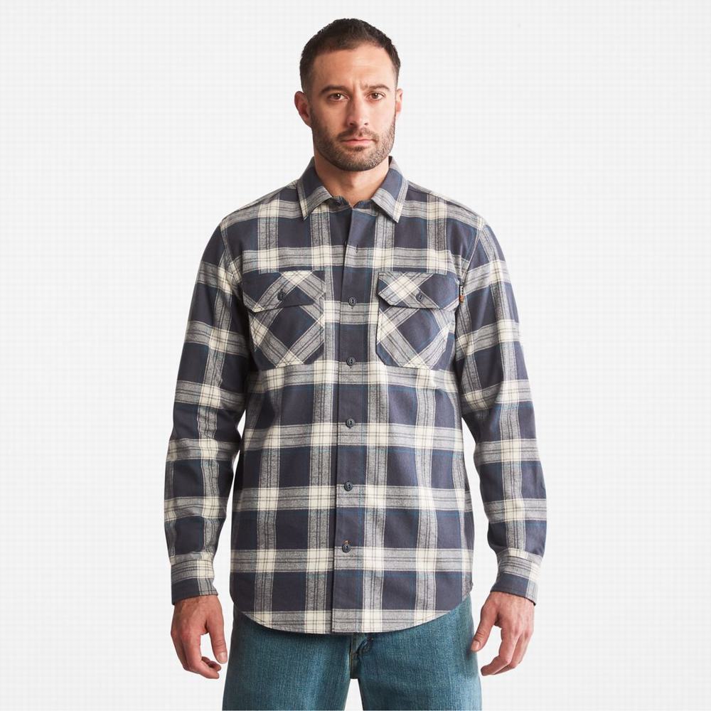 Kosele Timberland PRO® Woodfort Heavyweight Flannel Pracovná Panske India Ink Plaid | CD1604732