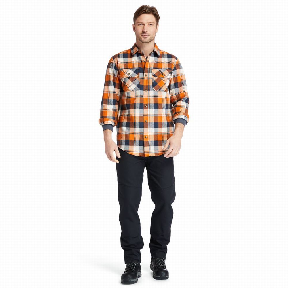 Kosele Timberland PRO® Woodfort Heavyweight Flannel Pracovná Panske Oranžové | JY8306417