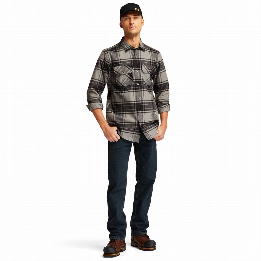 Kosele Timberland PRO® Woodfort Heavyweight Flannel Pracovná Panske Siva | RC0634785