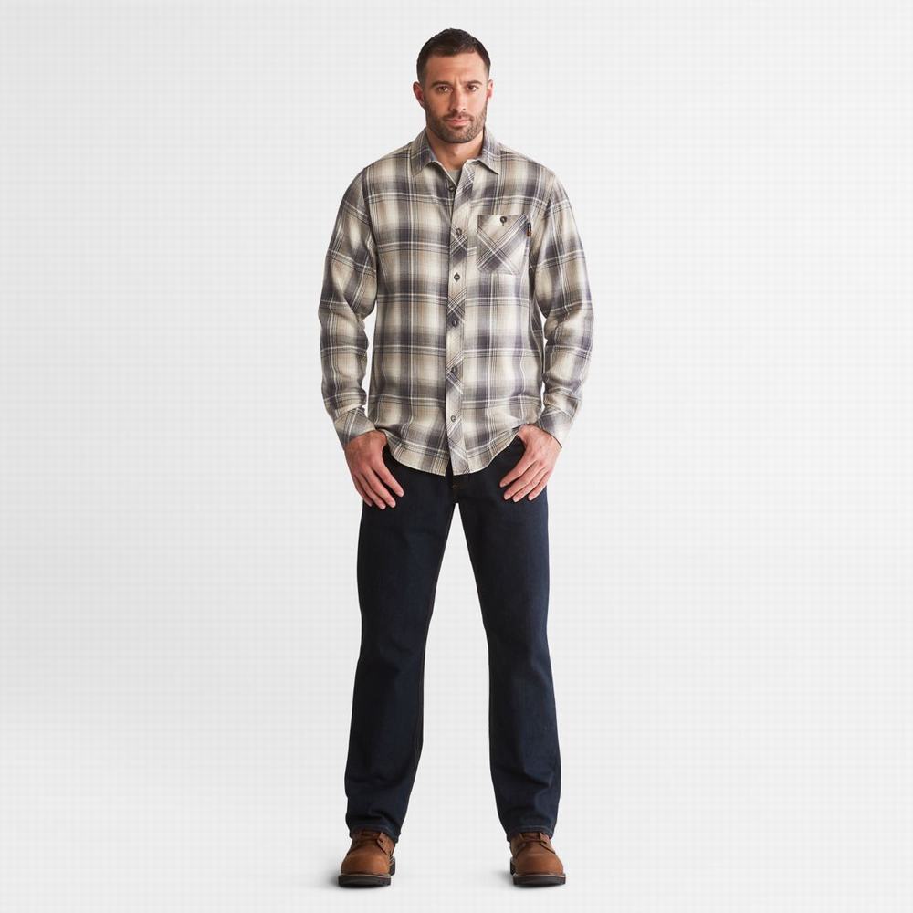 Kosele Timberland PRO® Woodfort Midweight Flannel Pracovná Panske Siva | NH6381472