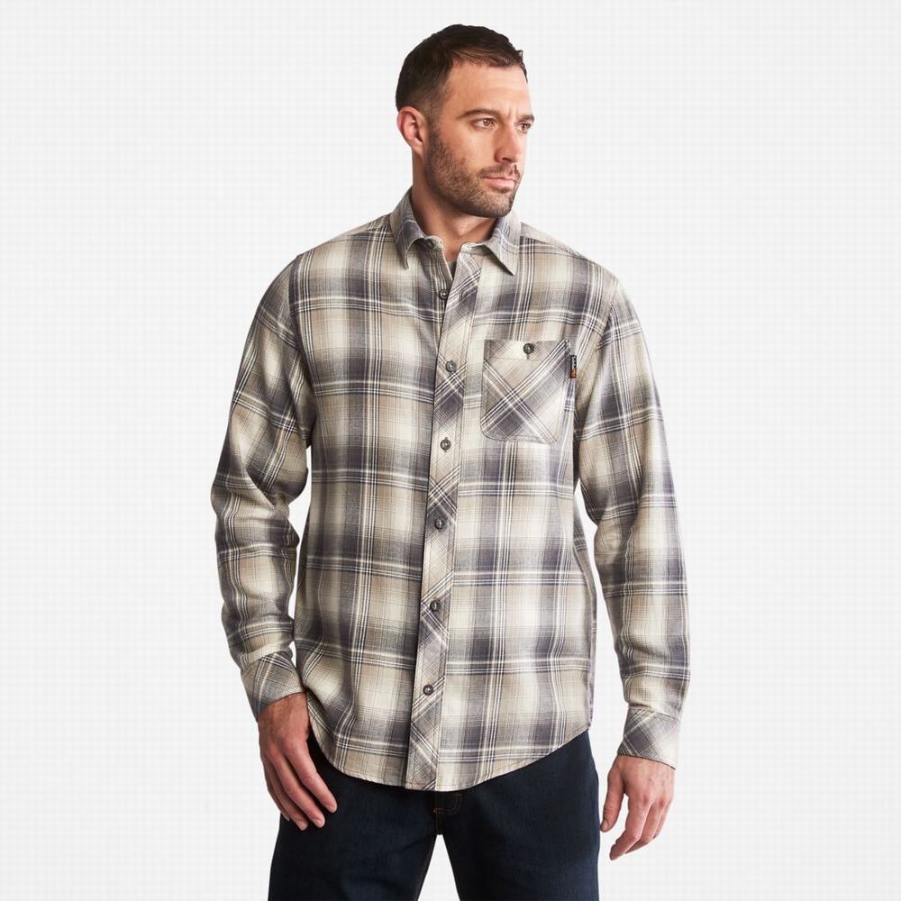 Kosele Timberland PRO® Woodfort Midweight Flannel Pracovná Panske Siva | NH6381472