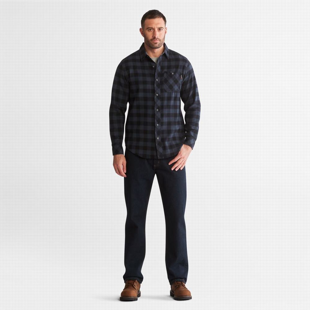 Kosele Timberland PRO® Woodfort Midweight Flannel Pracovná Panske Námornícka Modrá | NH9620348