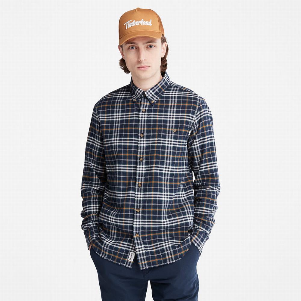 Kosele Timberland Tartan Shirt with SolucellAir™ Technológie Panske Námornícka Modrá | AZ0759614