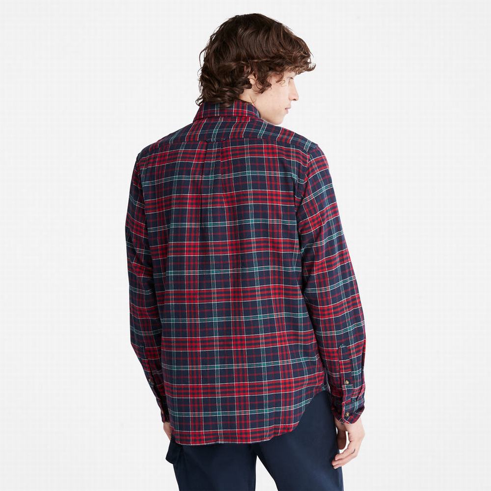 Kosele Timberland Tartan Shirt with SolucellAir™ Technológie Panske Červené | SQ7689201