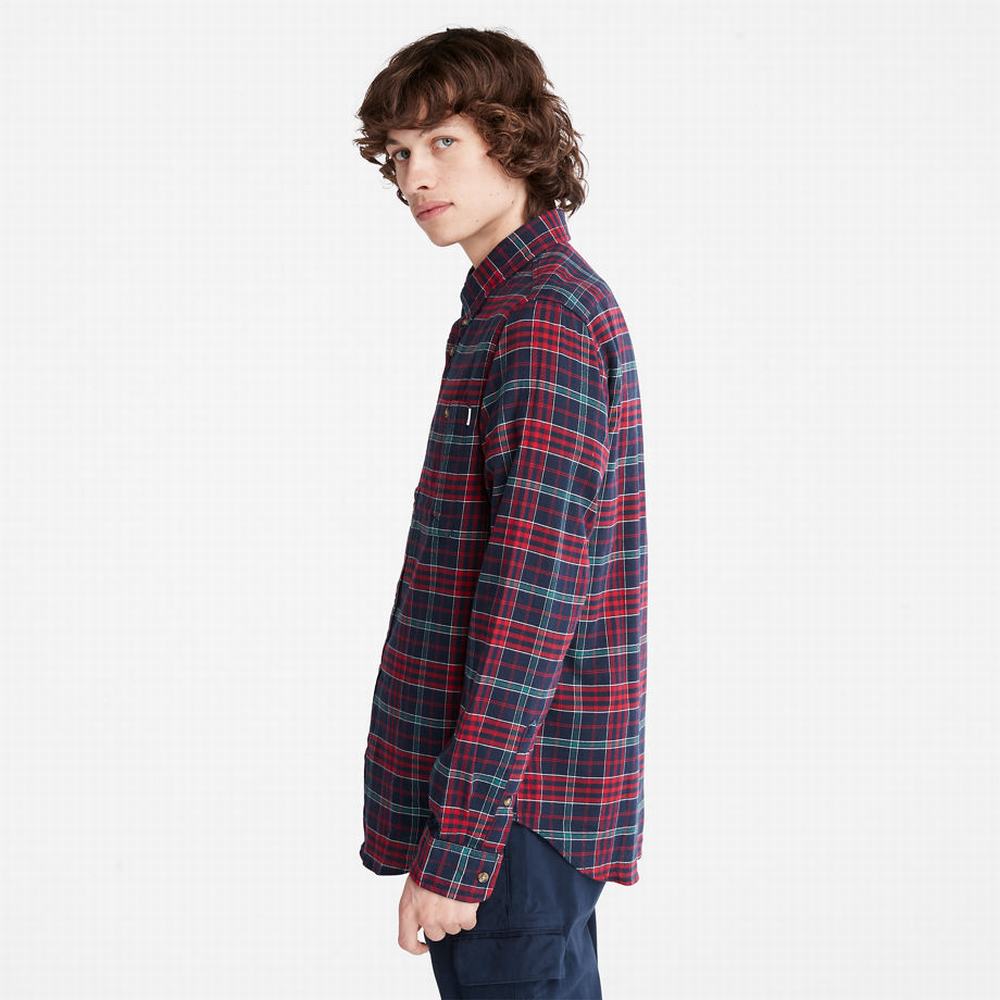 Kosele Timberland Tartan Shirt with SolucellAir™ Technológie Panske Červené | SQ7689201