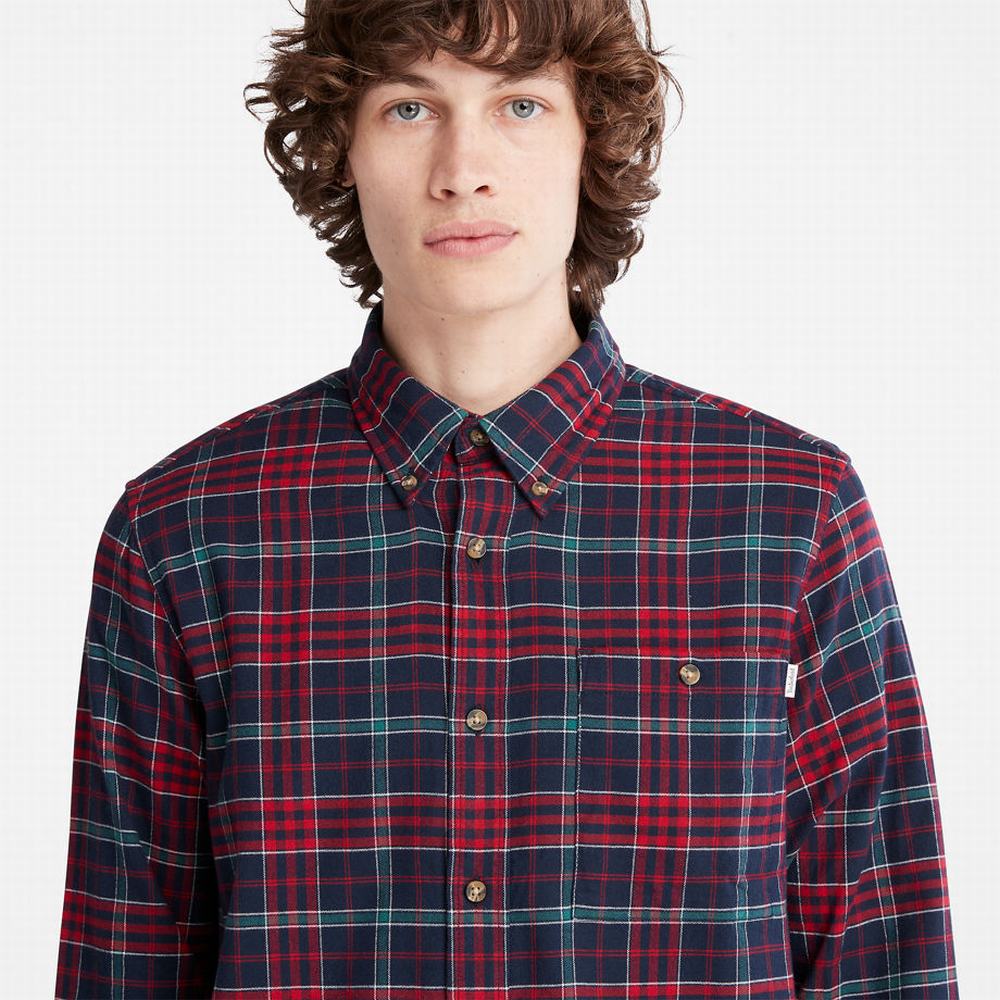 Kosele Timberland Tartan Shirt with SolucellAir™ Technológie Panske Červené | SQ7689201