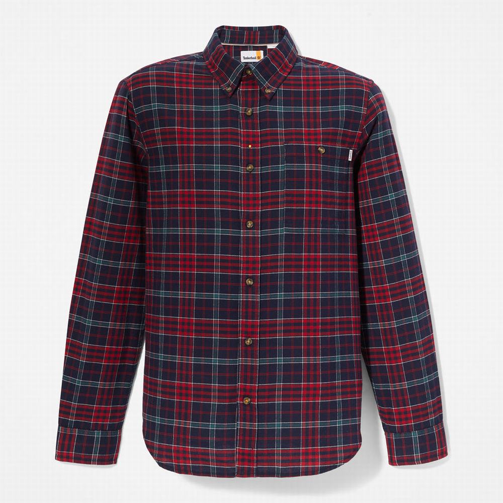 Kosele Timberland Tartan Shirt with SolucellAir™ Technológie Panske Červené | SQ7689201