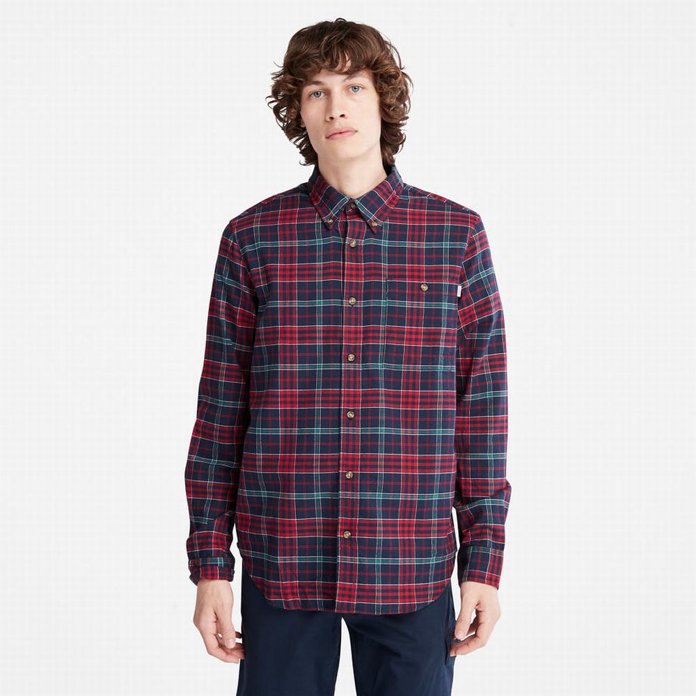 Kosele Timberland Tartan Shirt with SolucellAir™ Technológie Panske Červené | SQ7689201