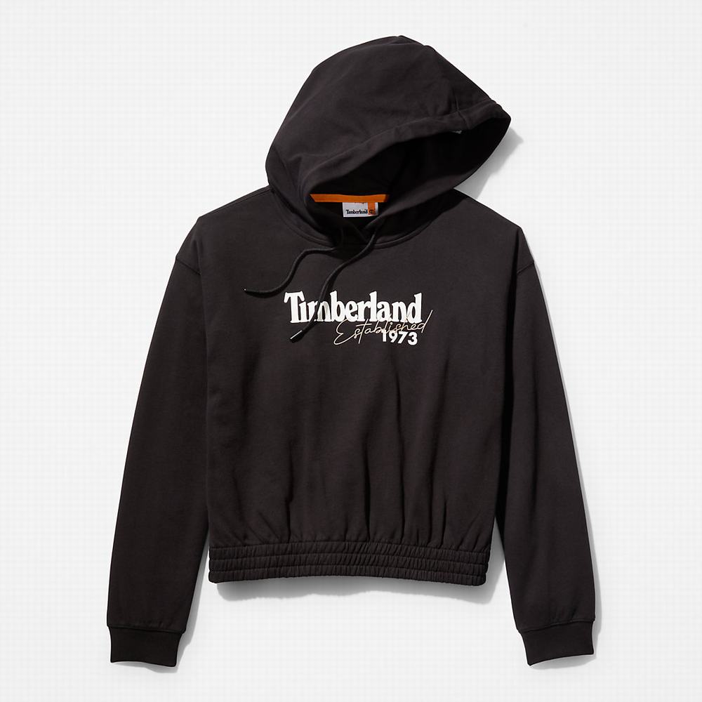 Mikiny S Kapucňou Timberland Established 1973 Logo Damske Čierne | WN0137925