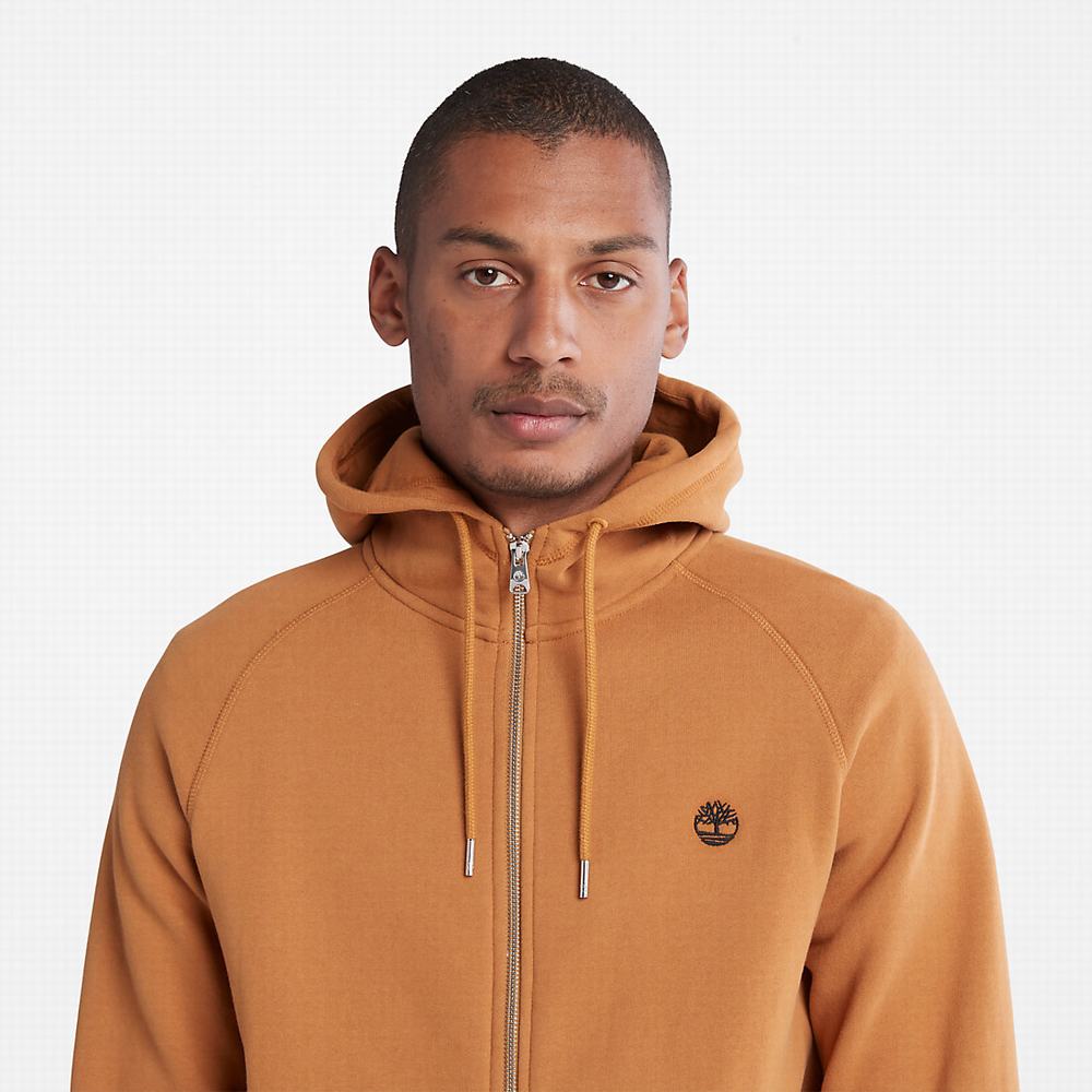 Mikiny S Kapucňou Timberland Exeter River Zip-Front Fleece Panske Svetlo Hnede | FA5389047