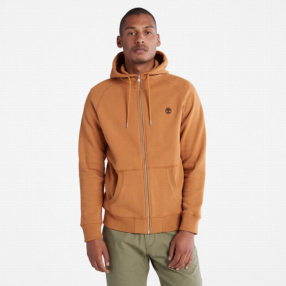 Mikiny S Kapucňou Timberland Exeter River Zip-Front Fleece Panske Svetlo Hnede | FA5389047