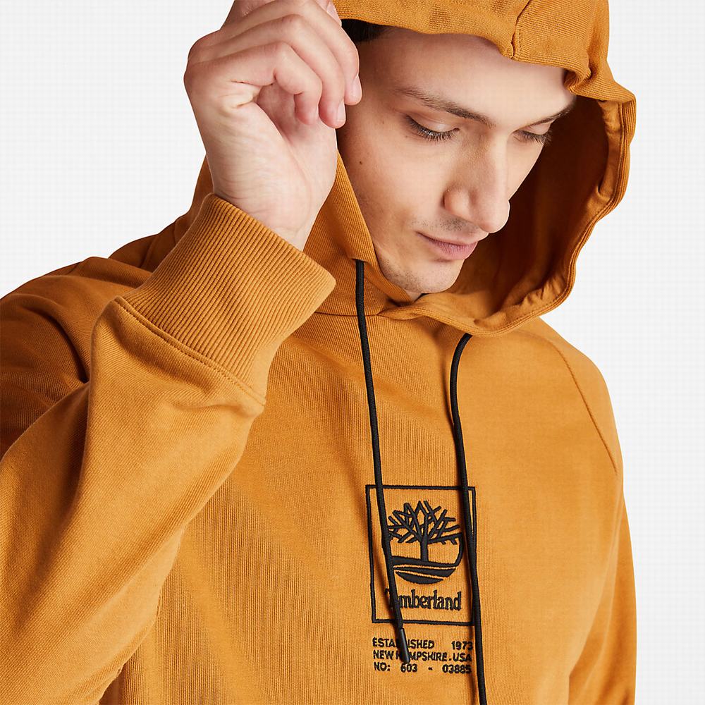 Mikiny S Kapucňou Timberland Heavyweight Logo Panske Žlté | FJ9860274