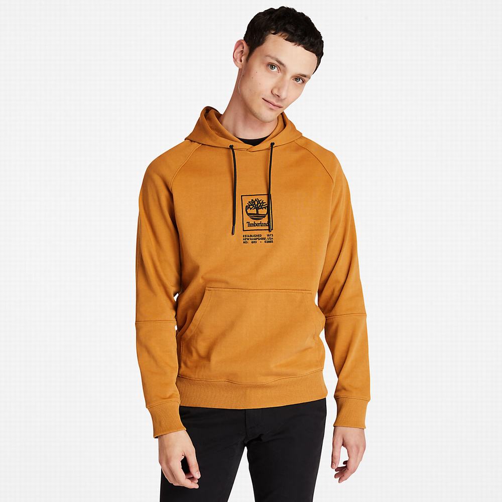 Mikiny S Kapucňou Timberland Heavyweight Logo Panske Žlté | FJ9860274