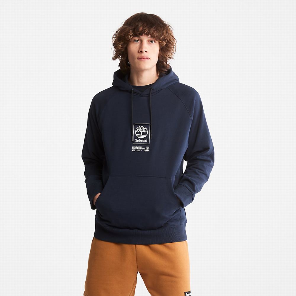 Mikiny S Kapucňou Timberland Heavyweight Logo Panske Námornícka Modrá | ZN9352410