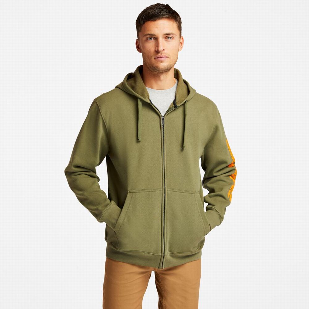 Mikiny S Kapucňou Timberland PRO® Hood Honcho Sport Zip-Front Panske Olivovo Zelená | BH4768251