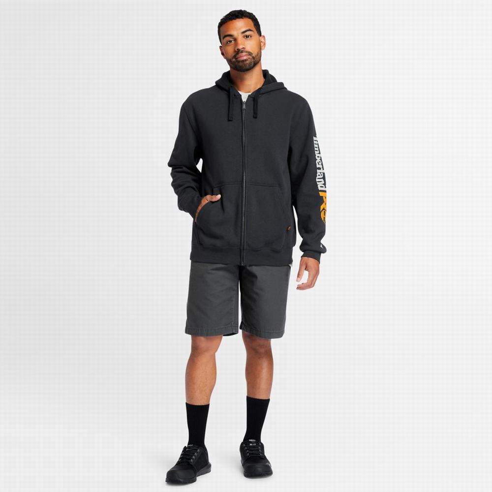 Mikiny S Kapucňou Timberland PRO® Hood Honcho Sport Zip-Front Panske Čierne | CI1579834