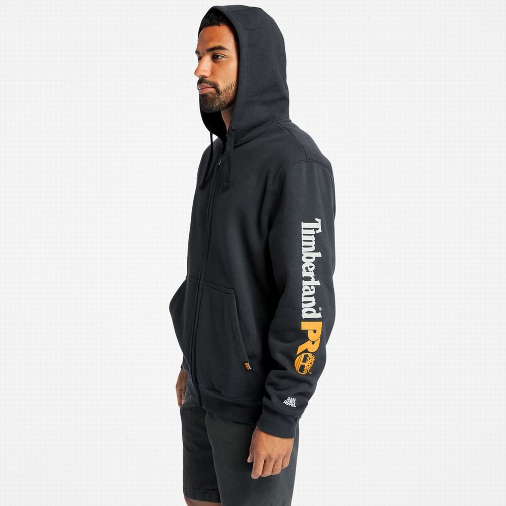 Mikiny S Kapucňou Timberland PRO® Hood Honcho Sport Zip-Front Panske Čierne | CI1579834