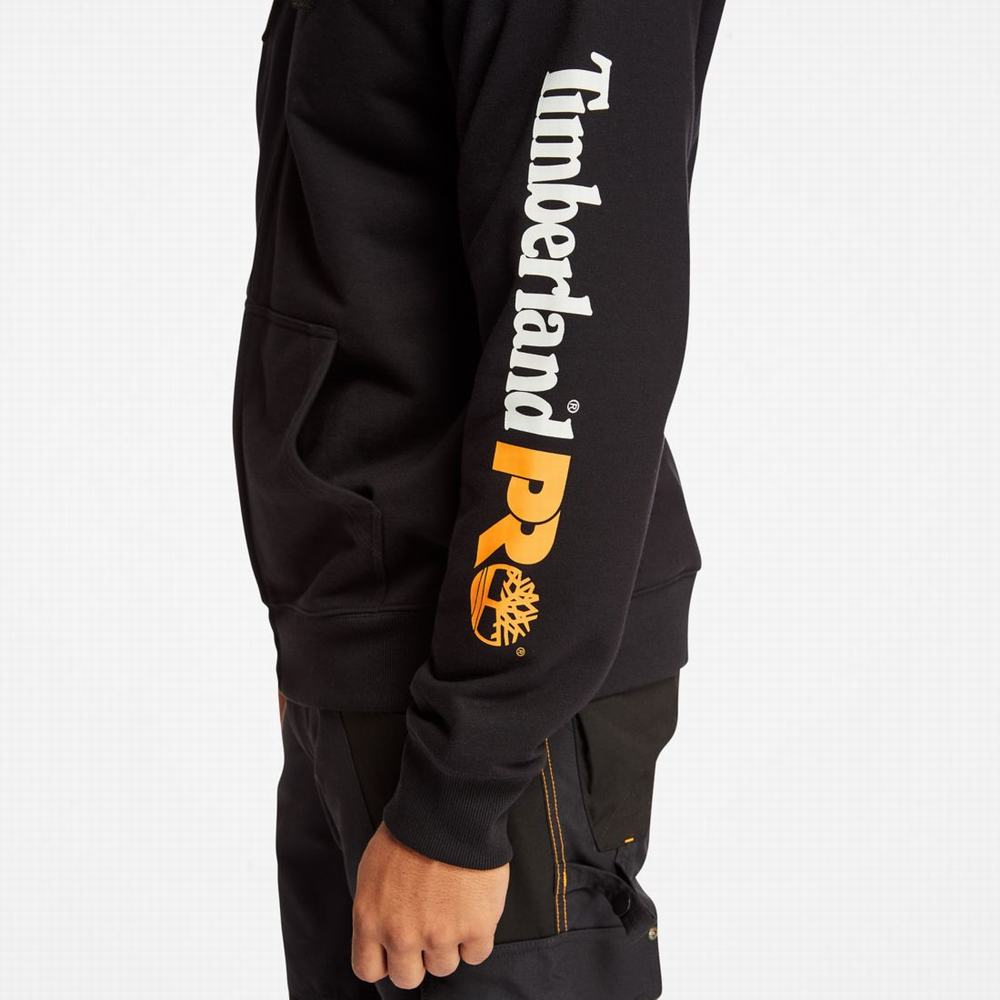 Mikiny S Kapucňou Timberland PRO® Hood Honcho Sport Zip-Front Panske Čierne | CI1579834