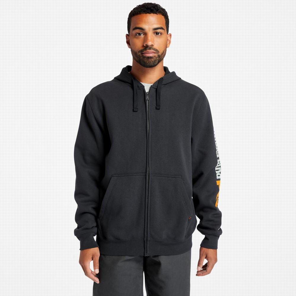 Mikiny S Kapucňou Timberland PRO® Hood Honcho Sport Zip-Front Panske Čierne | CI1579834