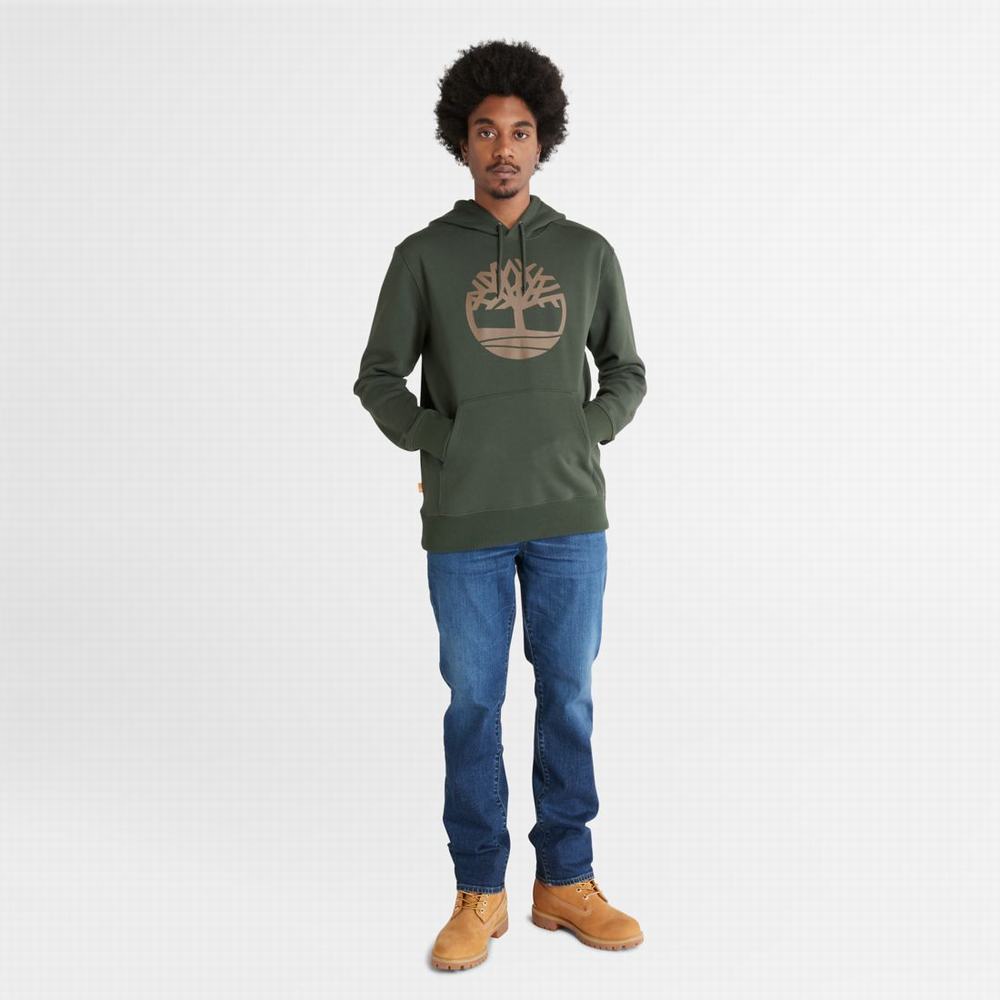 Mikiny S Kapucňou Timberland Tree-Logo Panske Tmavo Olivovo Zelená Hnede | CQ6239470