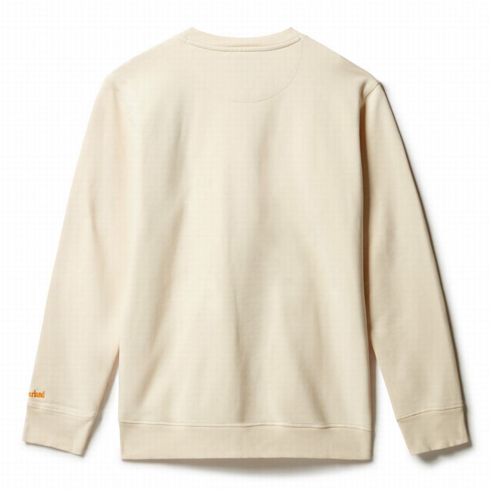 Mikiny Timberland Boot-Logo Crewneck Panske Biele | YK2970814