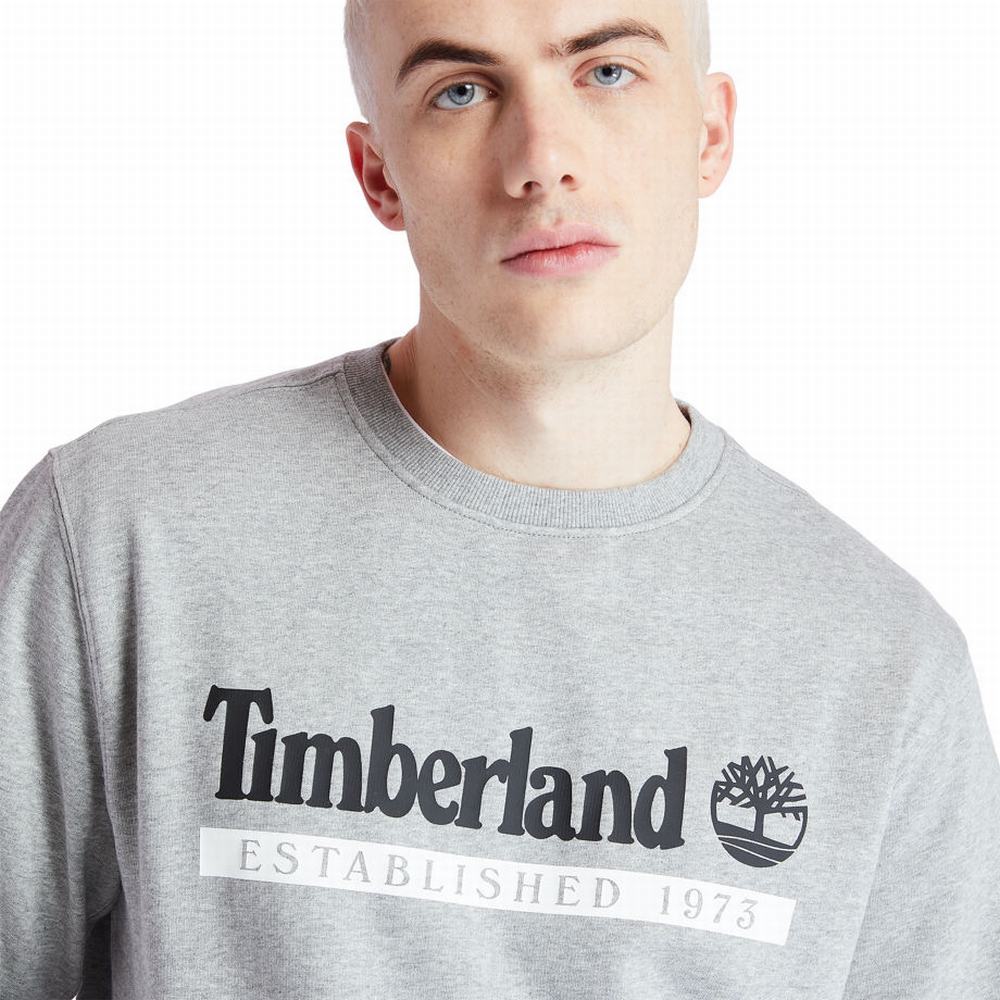 Mikiny Timberland Established 1973 Crew Panske Siva | ND1564820