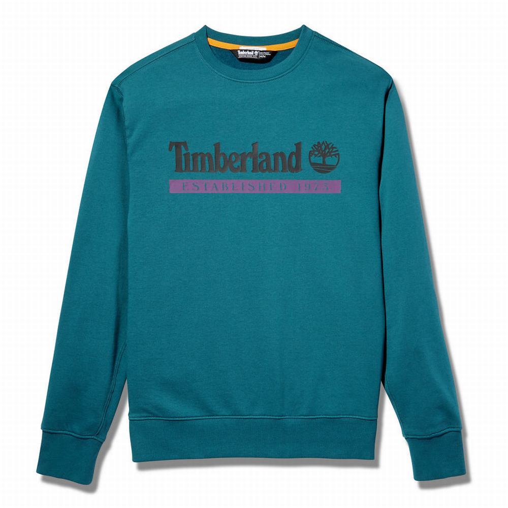 Mikiny Timberland Established 1973 Crew Panske Tyrkysové | XC6430275