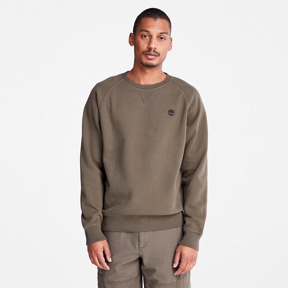 Mikiny Timberland Exeter River Crewneck Panske Tmavo Zelene | OZ0627318