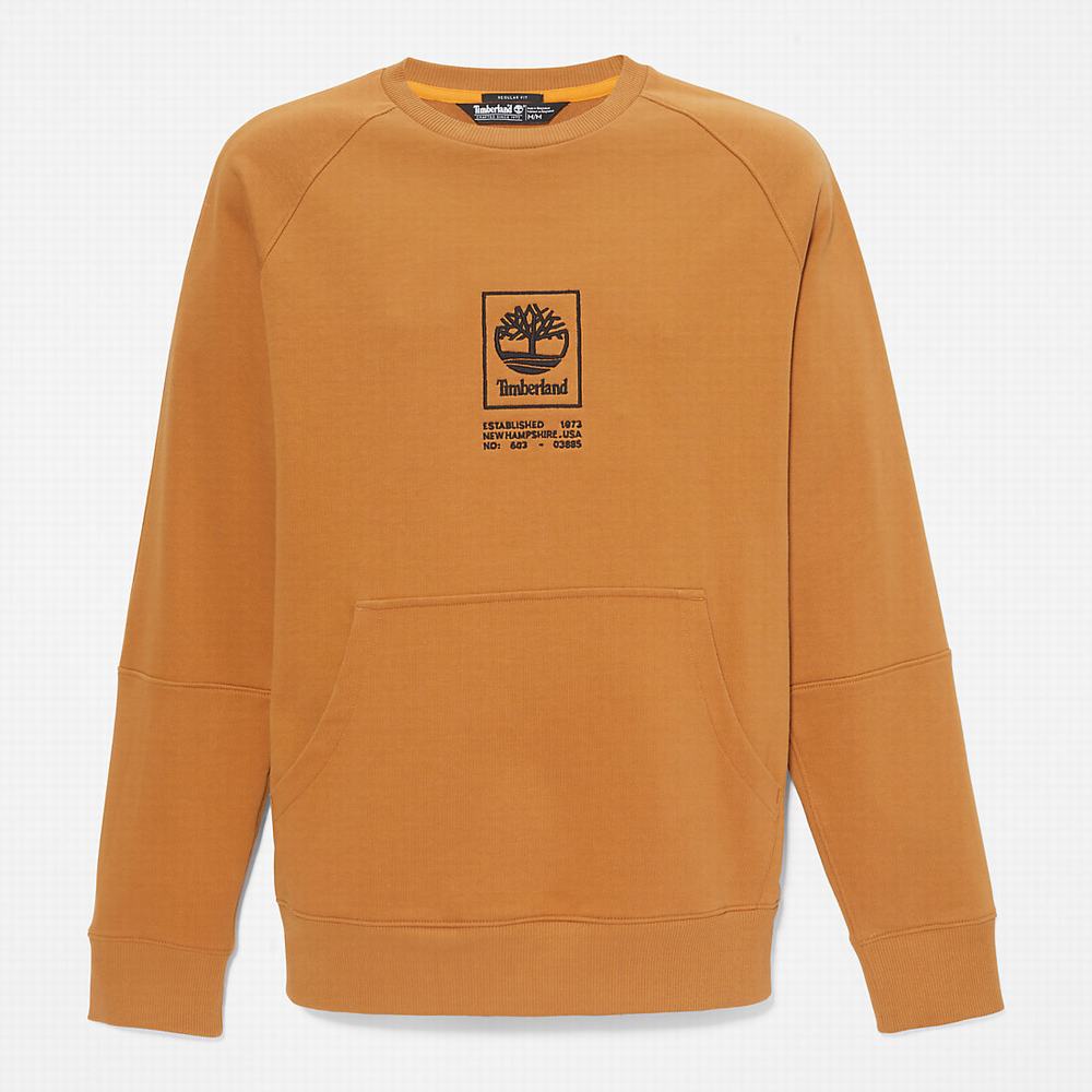 Mikiny Timberland Heavyweight Crewneck Logo Panske Žlté | WV8973402