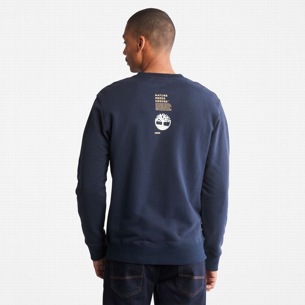 Mikiny Timberland Nature Needs Heroes™ Crewneck Panske Tmavo Modre | RN0416729