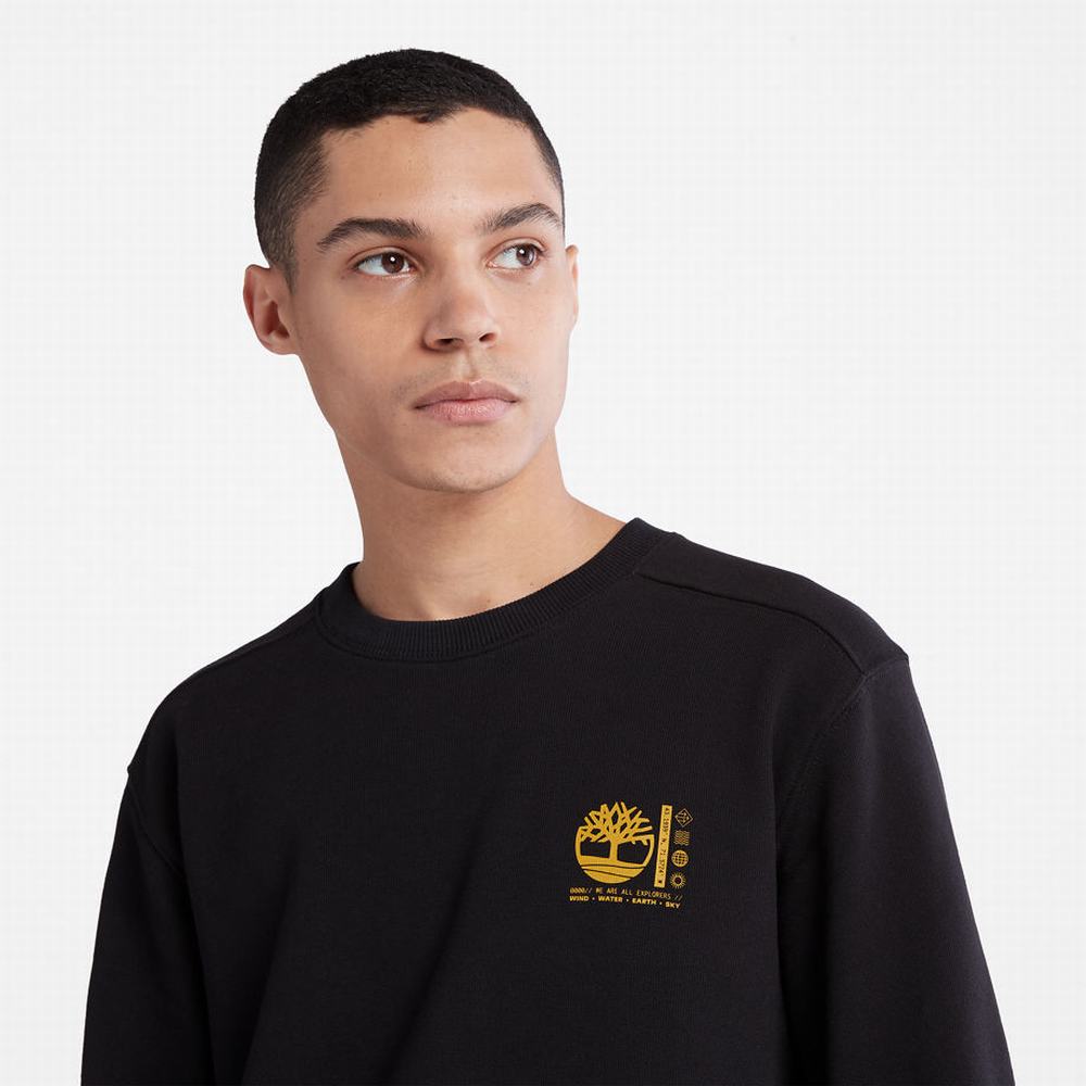 Mikiny Timberland Photographic Crewneck Panske Čierne | VK3147062