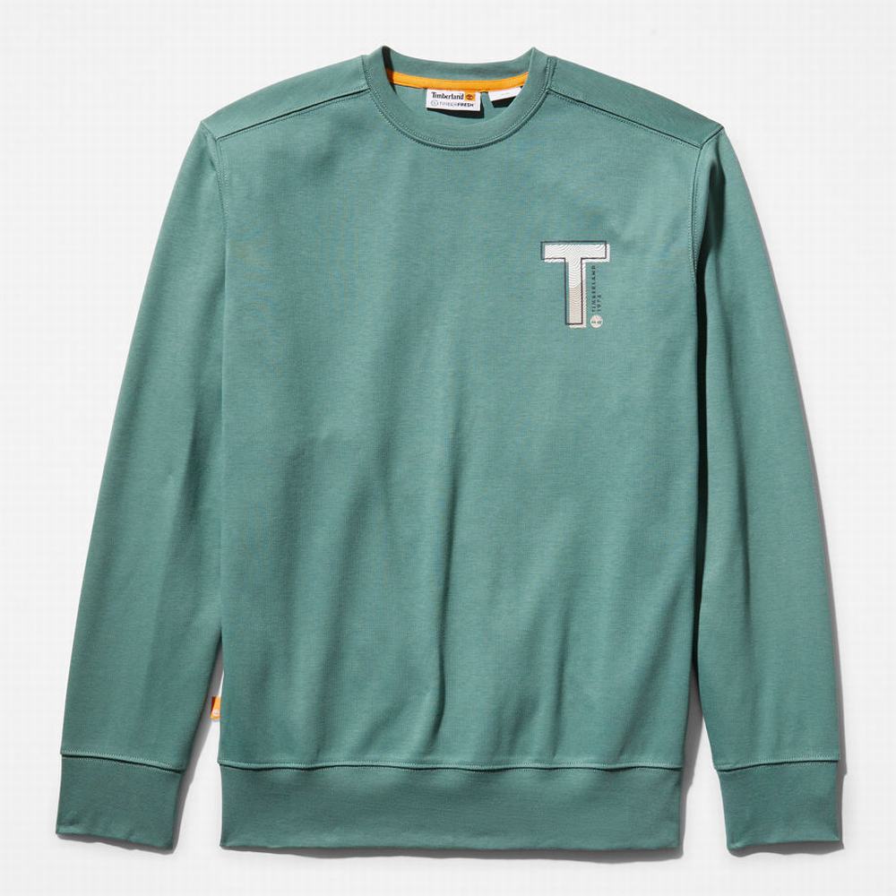 Mikiny Timberland Sweatshirt with TimberFresh™ Technológie Panske Zelene | BD3769145