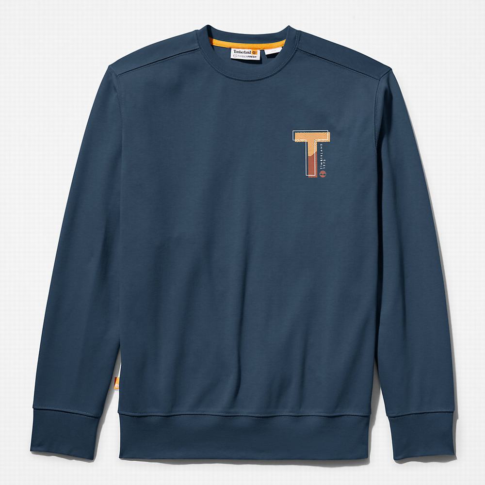 Mikiny Timberland Sweatshirt with TimberFresh™ Technológie Panske Modre | OD5902371