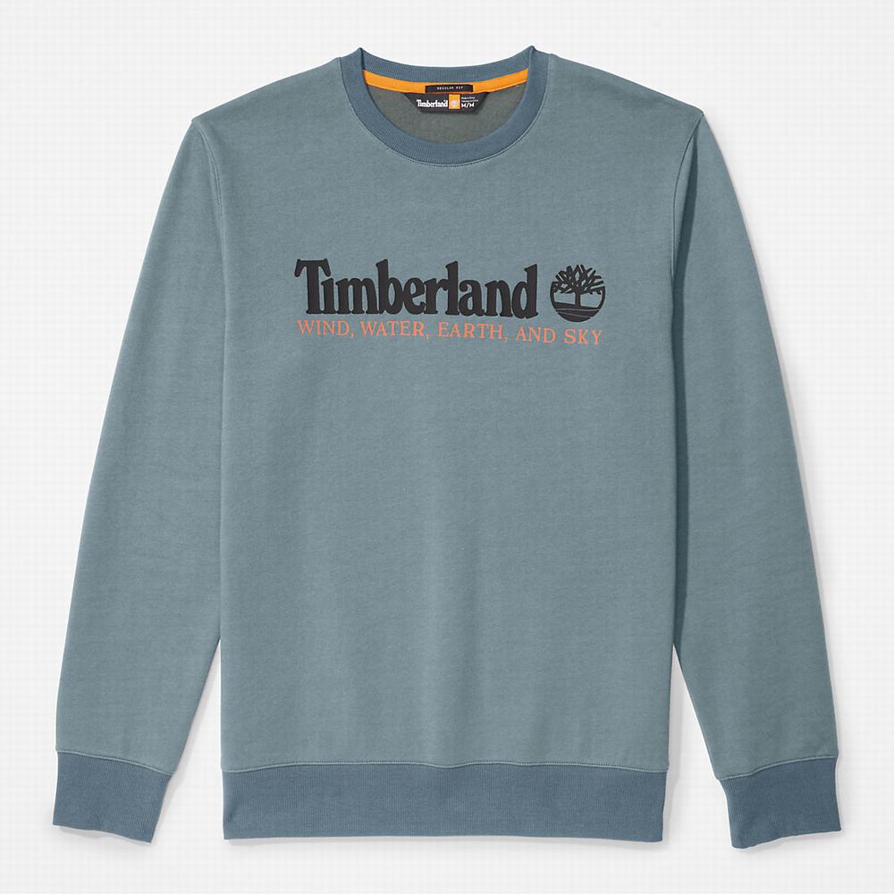 Mikiny Timberland Vietor, Vody, Earth and Sky Crewneck Panske Zelene | LE4726981