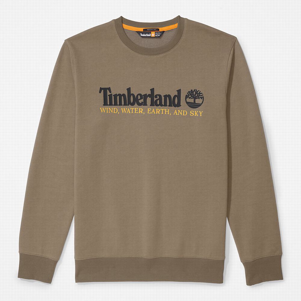 Mikiny Timberland Vietor, Vody, Earth and Sky Crewneck Panske Tmavo Zelene | QE8635179