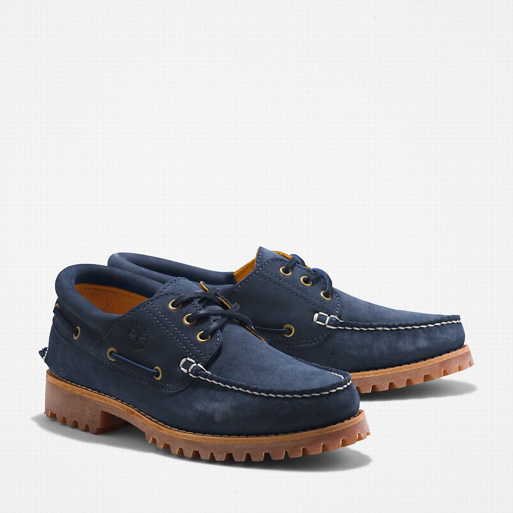 Mokasiny Timberland 3-Eye Lug Handsewn Panske Námornícka Modrá | IQ2615904