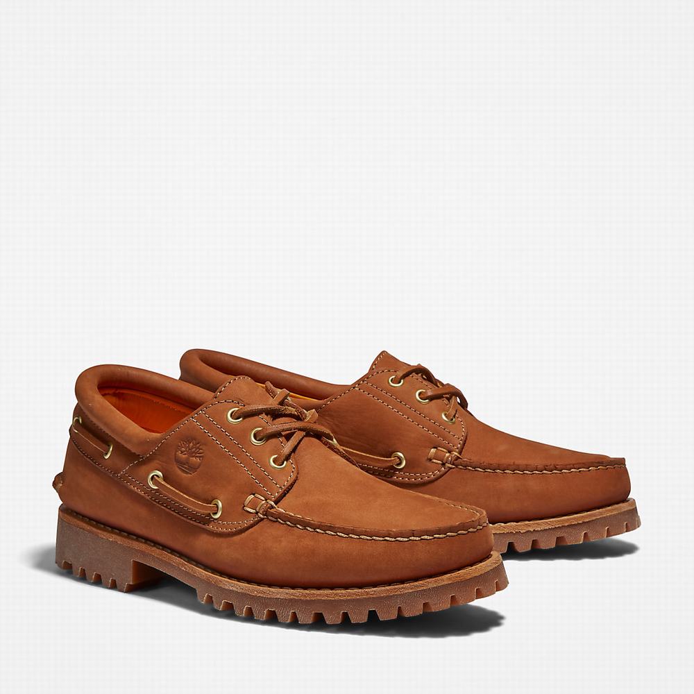 Mokasiny Timberland 3-Eye Lug Handsewn Panske Hnede | IV7410983