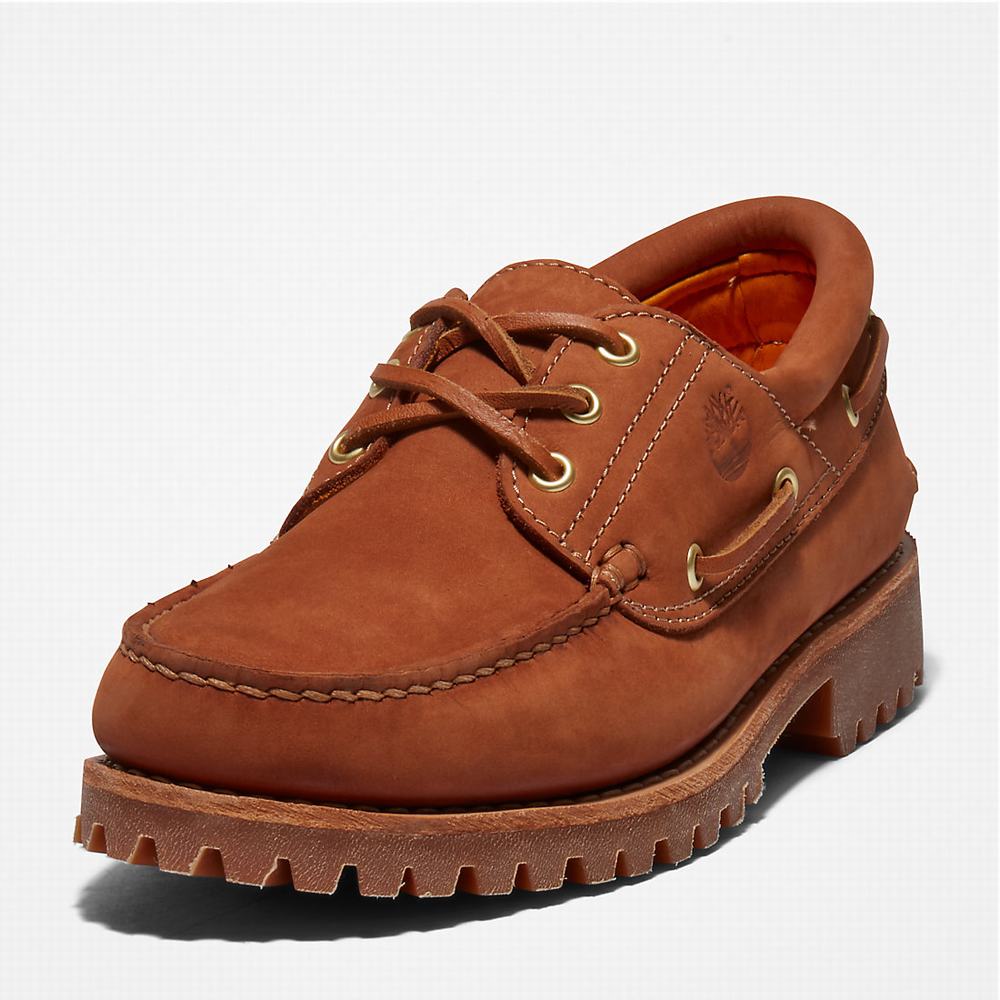 Mokasiny Timberland 3-Eye Lug Handsewn Panske Hnede | IV7410983