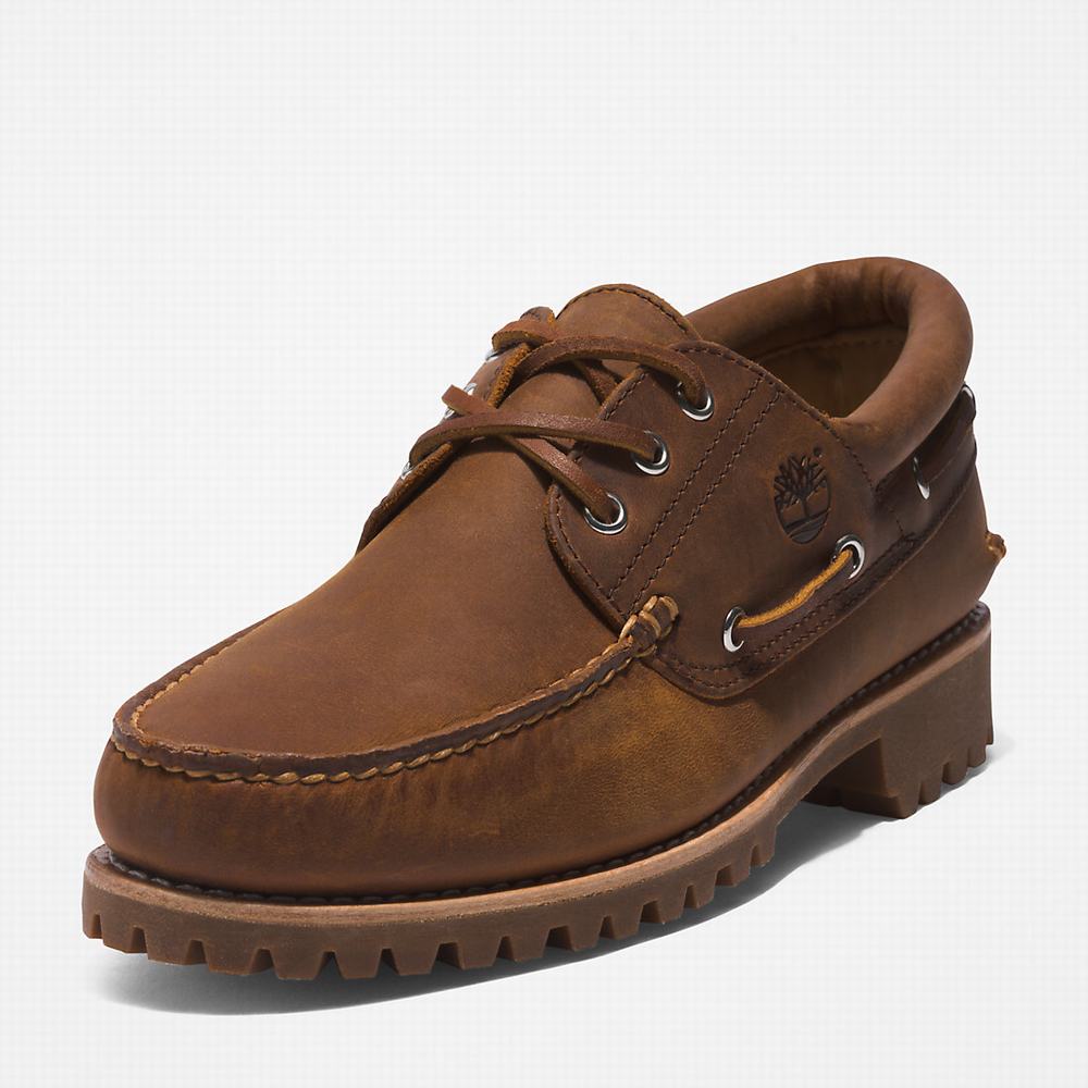 Mokasiny Timberland 3-Eye Lug Handsewn Panske Svetlo Hnede | OB2403987