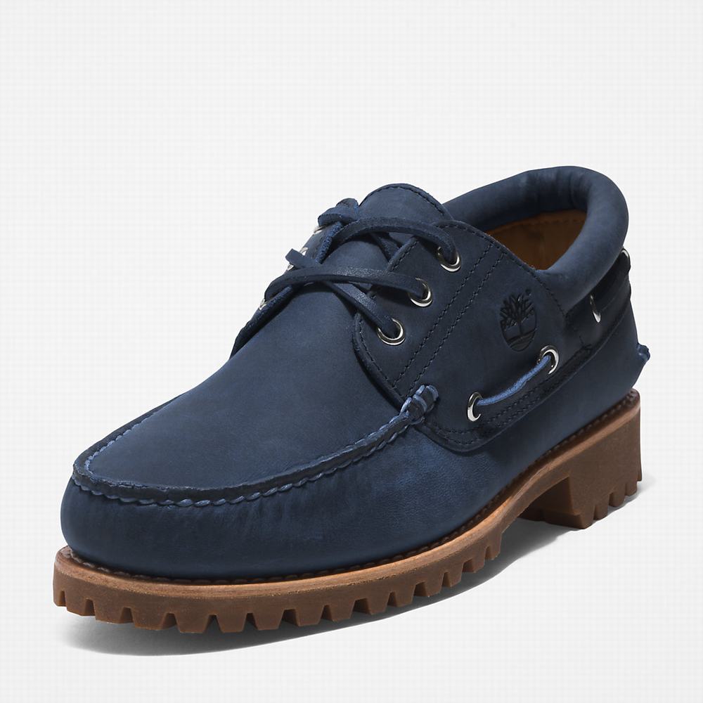 Mokasiny Timberland 3-Eye Lug Handsewn Panske Námornícka Modrá | QO0128536