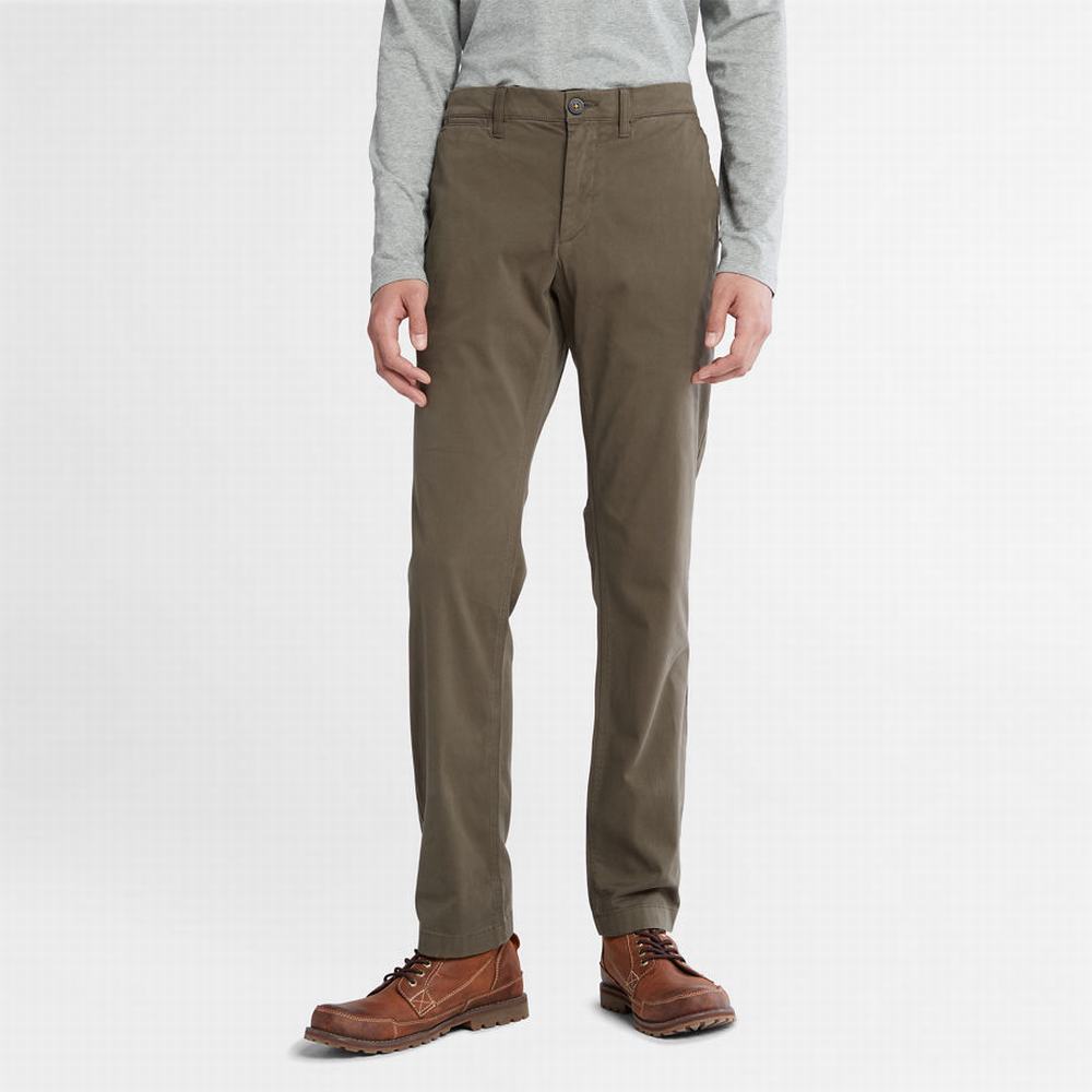 Nohavice Timberland Anti-odour Ultra-stretch Chinos Panske Zelene | NE7954381