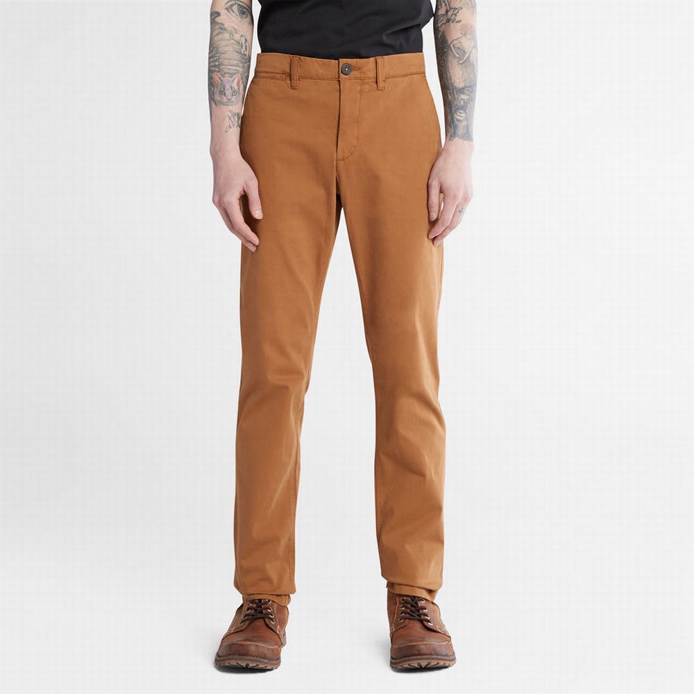 Nohavice Timberland Anti-odour Ultra-stretch Chinos Panske Hnede | QN8971042