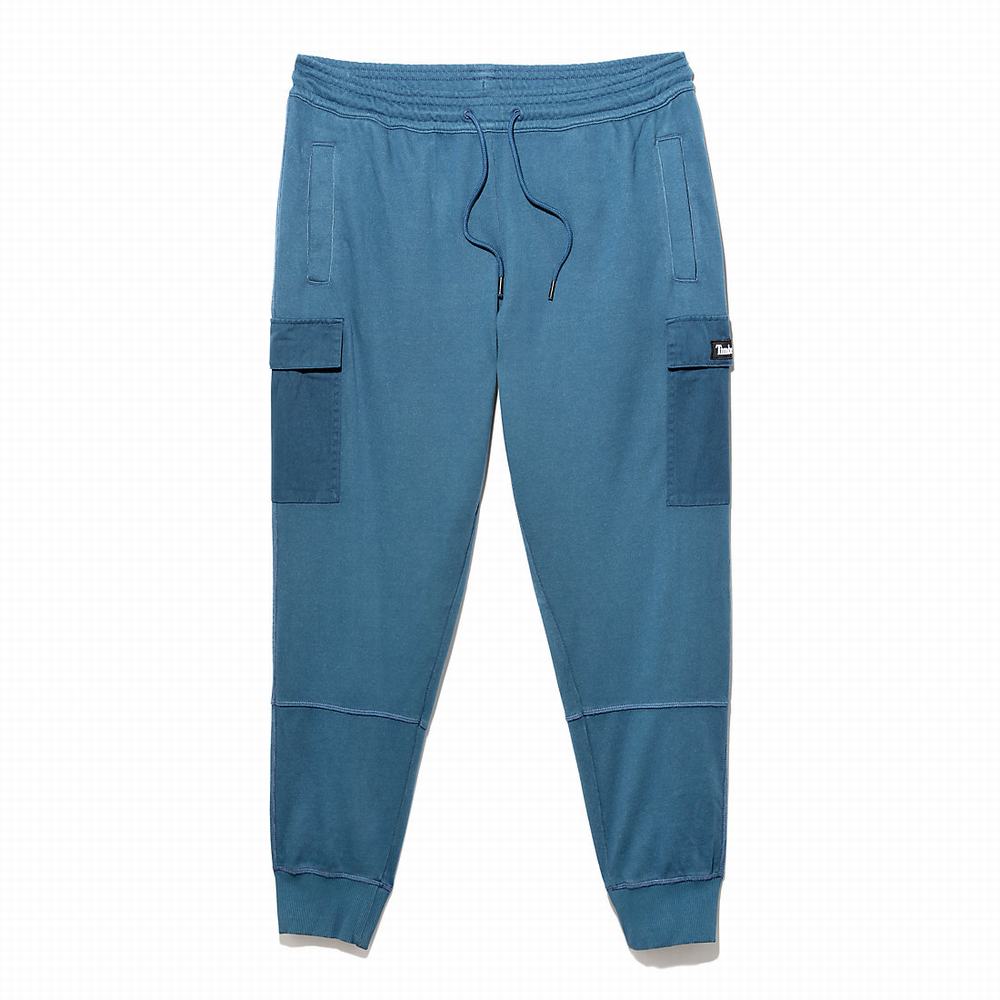 Nohavice Timberland Garment-Dyed Cargo Sweatpants Panske Modre | AN4569182