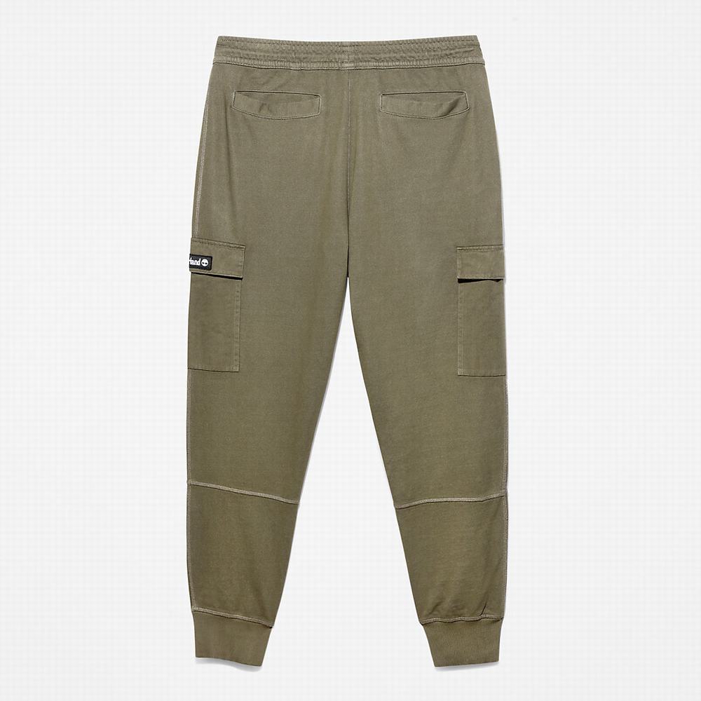 Nohavice Timberland Garment-Dyed Cargo Sweatpants Panske Tmavo Zelene | HU9862340