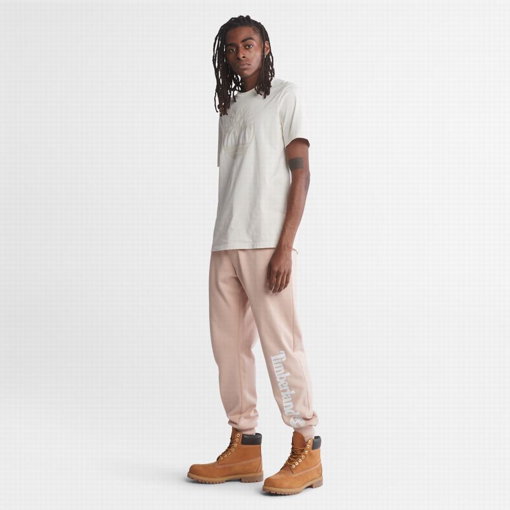 Nohavice Timberland Logo Sweatpants Panske Ruzove | CI3086915